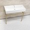 Fauceture 39" Porcelain Console Sink with Stainless Steel Legs (Single-Hole), White/Brushed Brass VPB39177ST - alternate 2